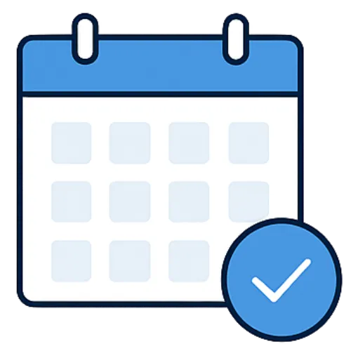Calendar with checkmark